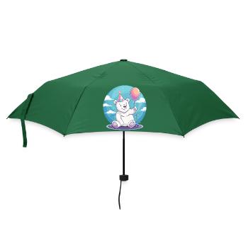 Eisbär Geburtstag Comic - Regenschirm (klein) - Flaschengrün - Vorne