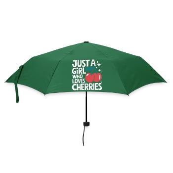 Kirsche Kirschen Früchte Essen - Regenschirm (klein) - Flaschengrün - Vorne