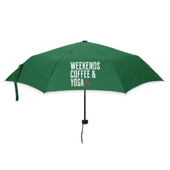 Entspannendes Zen-Wochenende Kaffee & Yoga - Regenschirm (klein) - Flaschengrün - Vorne