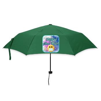 Frohes neues Jahr, buntes Thema. - Regenschirm (klein) - Flaschengrün - Vorne