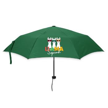 Llama Squad No-probllama Tierliebhaber Geschenkidee - Regenschirm (klein) - Flaschengrün - Vorne