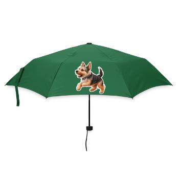 Yorkshire Terrier - Regenschirm (klein) - Flaschengrün - Vorne