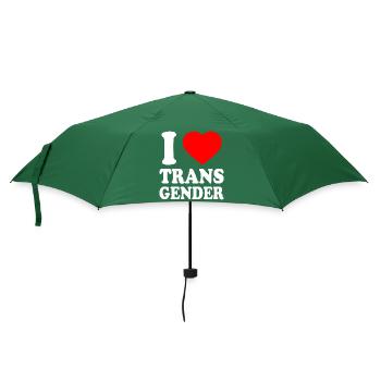 I love transgender trans - Regenschirm (klein) - Flaschengrün - Vorne