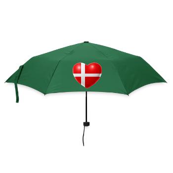 Herz (Dänemark / Danmark) - Regenschirm (klein) - Flaschengrün - Vorne