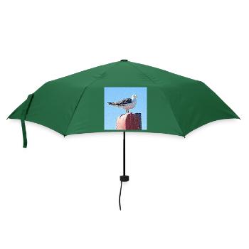 Der Vorabend der braunen Möwe - Regenschirm (klein) - Flaschengrün - Vorne