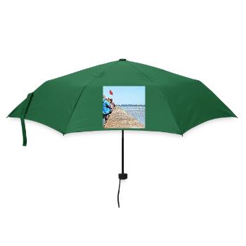 Besucher mit Blick auf den Ozean - Regenschirm (klein) - Flaschengrün - Vorne