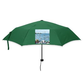 Der kleine Hafen der Bretagne - Regenschirm (klein) - Flaschengrün - Vorne