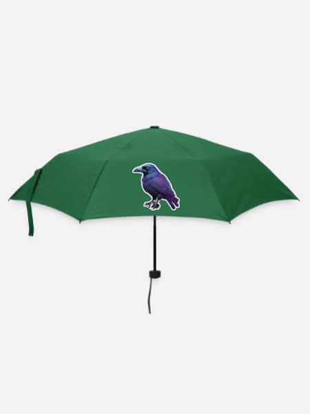 Krähe - Regenschirm (klein) - Flaschengrün