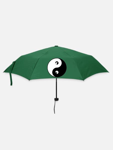 lustiges Yin Yang - Regenschirm (klein) - Flaschengrün