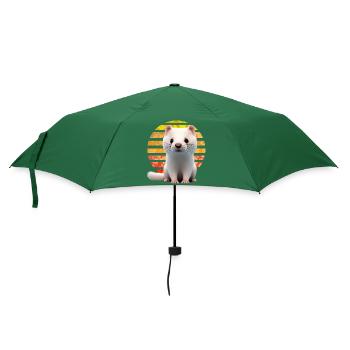 Frettchen Sonnenuntergang - Regenschirm (klein) - Flaschengrün - Vorne