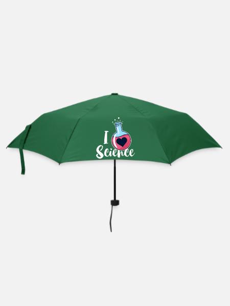 I Love Science Geschenk Für Wissenschaftler - Regenschirm (klein) - Flaschengrün