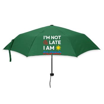 Ich bin nicht zu spät Ich bin Filipino Design für - Regenschirm (klein) - Flaschengrün - Vorne