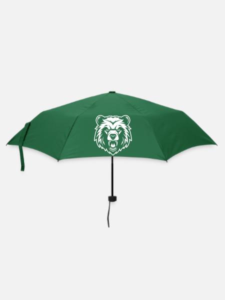 Bär Kopf - Regenschirm (klein) - Flaschengrün