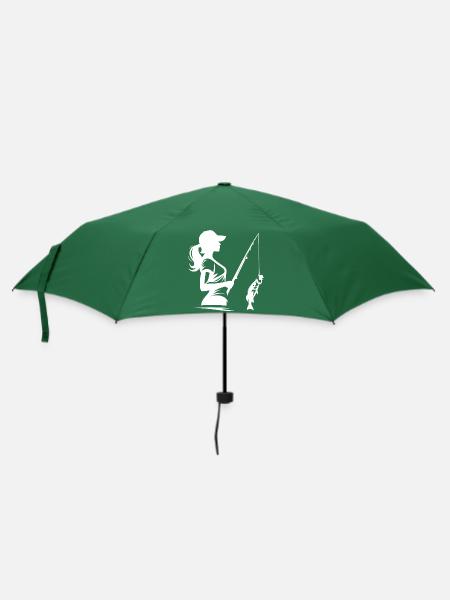 Anlgerin Silhouette, cooles Design für die Frau - Regenschirm (klein) - Flaschengrün