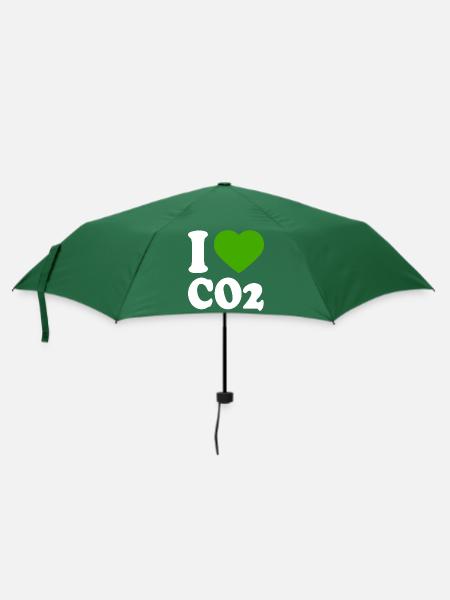 I love co2 - Regenschirm (klein) - Flaschengrün