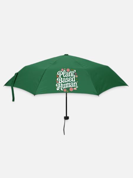 Vegetarisch Vegan Veggie Vegetarier - Regenschirm (klein) - Flaschengrün