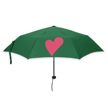Love Heart Hearts - Umbrella (small) - bottlegreen - Front