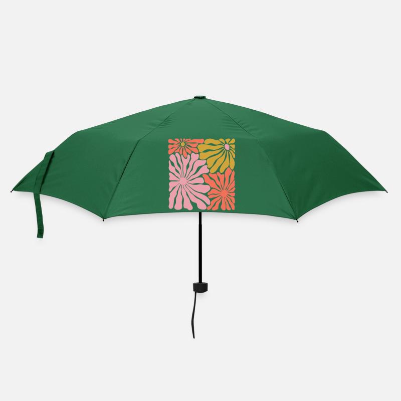 Frühlingsblüten Pop-Art Muster - Regenschirm (klein) - Flaschengrün