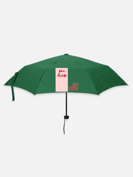 Affirmation_Selbstliebe - Regenschirm (klein) - Flaschengrün