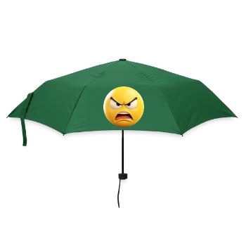 Wütend Emoticon Emotion - Regenschirm (klein) - Flaschengrün - Vorne