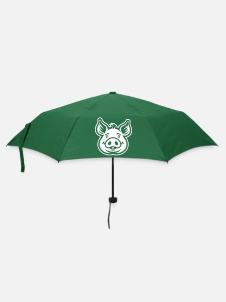 Schwein Schweinchen - Regenschirm (klein) - Flaschengrün