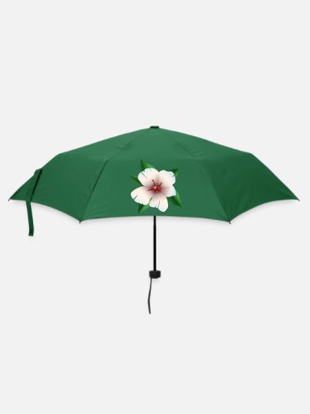 Hibiskus - Hibiskusblüte - Regenschirm (klein) - Flaschengrün
