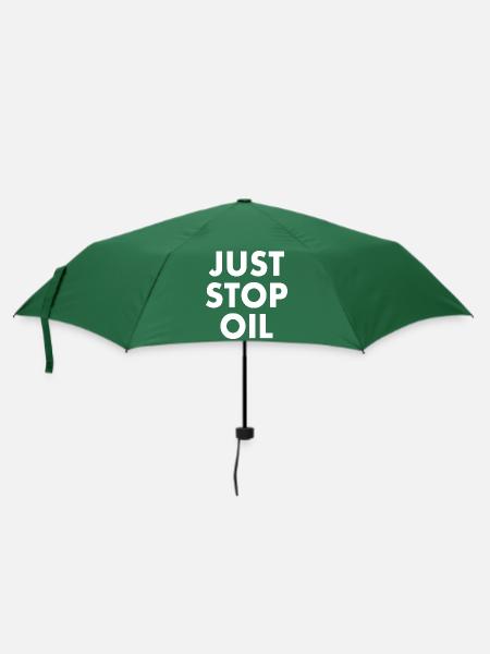 Just stop oil - Regenschirm (klein) - Flaschengrün