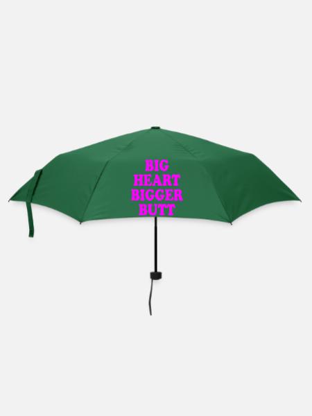 big heart bigger butt - Regenschirm (klein) - Flaschengrün