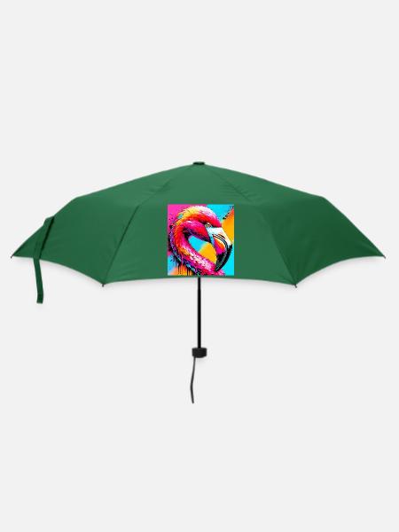 Flamingo - Regenschirm (klein) - Flaschengrün