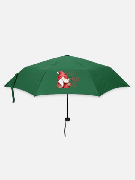 Weihnachtswichtel mit Schokotasse - Regenschirm (klein) - Flaschengrün