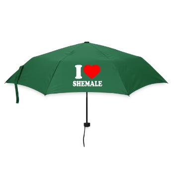 I love shemale - Regenschirm (klein) - Flaschengrün - Vorne