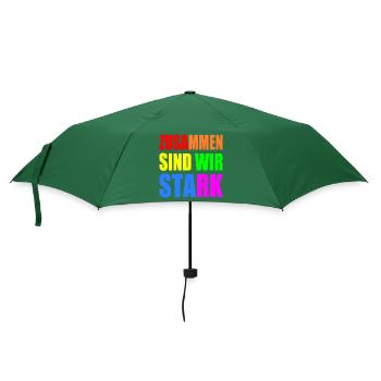zusammen sind wir stark - Regenschirm (klein) - Flaschengrün - Vorne