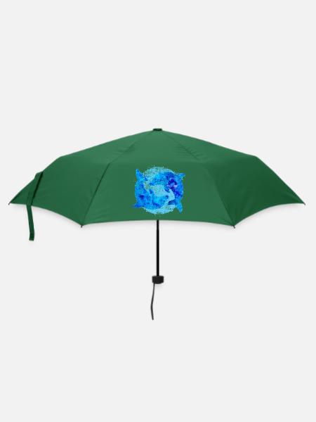 Delfine (Wasserfarben) - Regenschirm (klein) - Flaschengrün