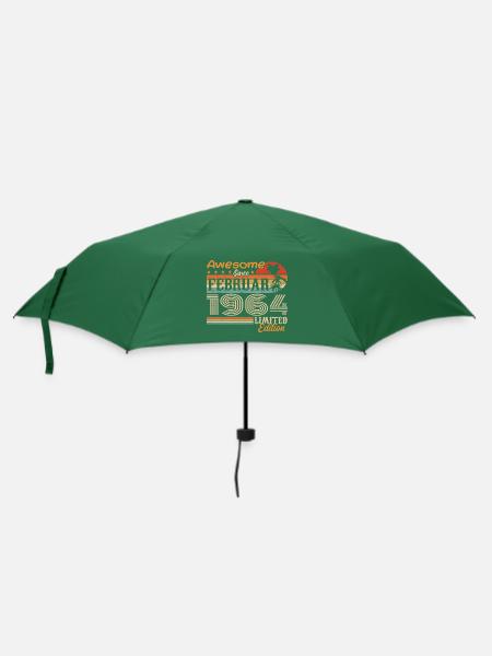Geburtstag Vintage Geschenkidee Februar 1964 - Regenschirm (klein) - Flaschengrün