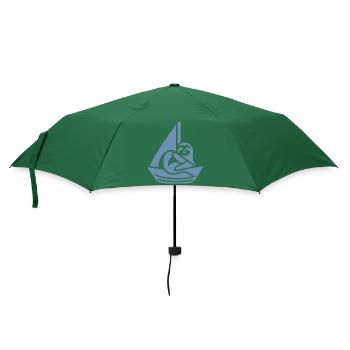 Minimalistisches Segelboot Faultier Sommer - Regenschirm (klein) - Flaschengrün - Vorne