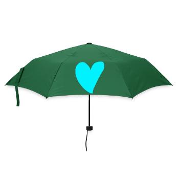 Herz türkis cyan Geschenkidee grün blau - Regenschirm (klein) - Flaschengrün - Vorne