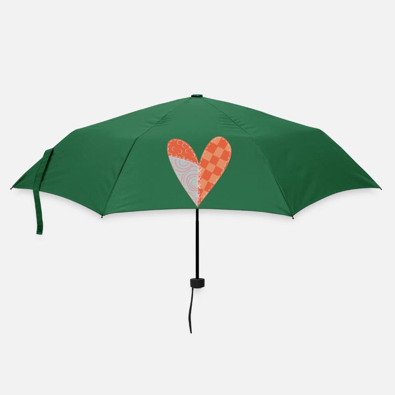 Patchwork Heart Nr 5 - Umbrella (small) - bottlegreen