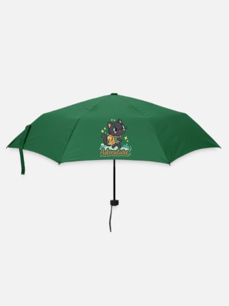 Abenteuerkatzen-Entdecker - Regenschirm (klein) - Flaschengrün