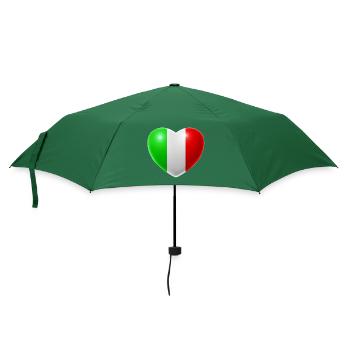 Herz (Italien / Italia) - Regenschirm (klein) - Flaschengrün - Vorne