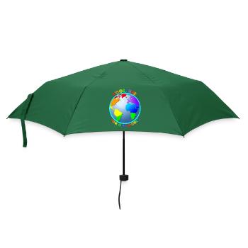 Weltkugel "For One World" - Regenbogenfarben - Regenschirm (klein) - Flaschengrün - Vorne