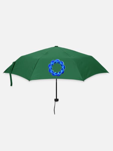 Gedrehter 3D Ring Glas Blau Grün - Regenschirm (klein) - Flaschengrün