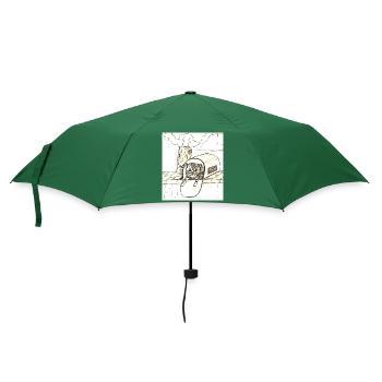Kätzchen im Briefkasten - Regenschirm (klein) - Flaschengrün - Vorne