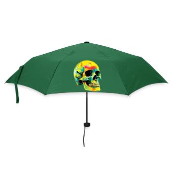 Totenkopf - Regenschirm (klein) - Flaschengrün - Vorne