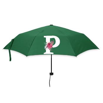 Buchstabe p blumig - Regenschirm (klein) - Flaschengrün - Vorne