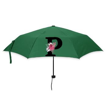 Buchstabe p blumig - Regenschirm (klein) - Flaschengrün - Vorne