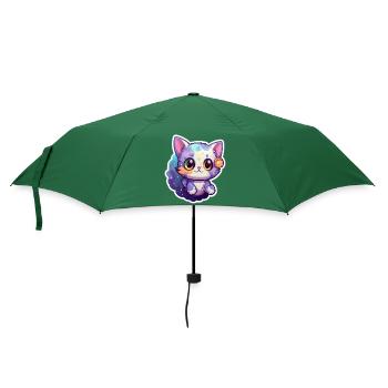 "Cosmic Kitty Adventure!" - Regenschirm (klein) - Flaschengrün - Vorne