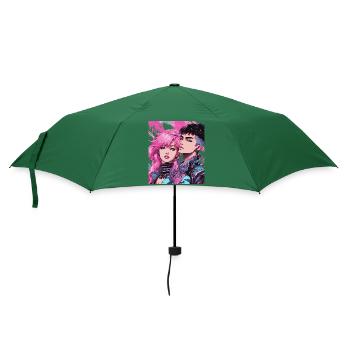 Mode der 80er Jahre - Regenschirm (klein) - Flaschengrün - Vorne
