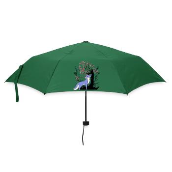 Vintage Fuchs Waldtier Füchse Natur - Regenschirm (klein) - Flaschengrün - Vorne