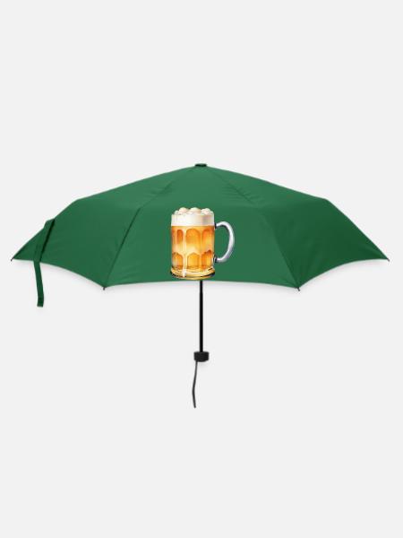 Maßkrug Bier - Regenschirm (klein) - Flaschengrün