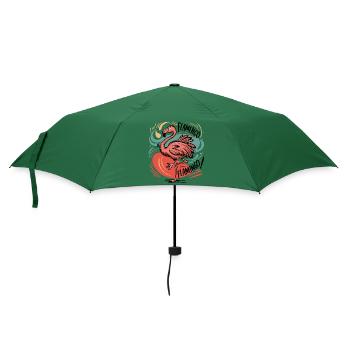 Flamenco-Flamingo - Regenschirm (klein) - Flaschengrün - Vorne